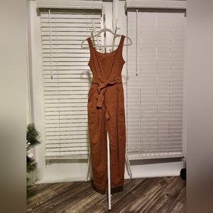 Brown Linen Jumpsuit